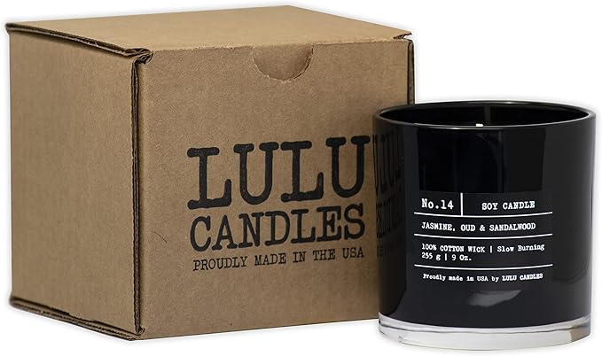 Lulu Candles | Whiskey Caramel | Smells Woody & Sweet | Luxury Scented Soy Jar Candle | Hand Poured in The USA | Highly Scented Long Lasting (9 Oz.)