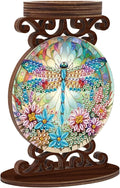 Diamond Art Painting Candlestick Holder kits, Dragonfly DIY shaped crystal Diamond art painting, woodiness Candle holder for AromaRelax & Home Decor, Christmas Halloween Ornaments (Double-Sided)