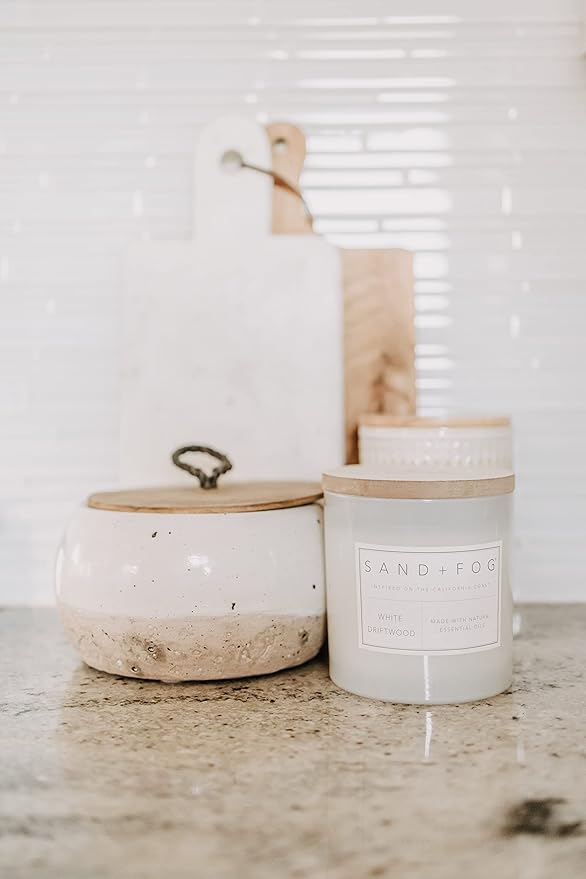 Sand + Fog Scented Candles - Tahitian Vanilla - Additional Scents and Sizes - 3 Wicks 100% Cotton Lead-Free - Luxury Air Freshening Jar Candles - Perfect Home Decor - 21 oz