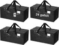 4 Pcs 24 Gallon Extra Large Moving Bags Heavy Duty Storage Bag with Strong Zipper Handle Foldable XXL Jumbo Storage Tote Packing Moving Box for College Dorm Travel Cloth Duffle (Black)