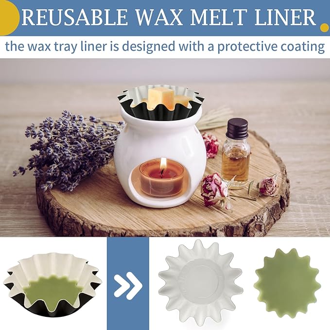 50 Pcs Wax Melt Liners, Wax Melt Warmer Liners, Leakproof & Reusable Wax Melt Cups for Wax Burner, Wax Melters, Candle Warmers, Scented Wax, Plug Warmers, Electric Wax Warmers