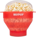 The Original Hotpop Microwave Popcorn Popper, Silicone Popcorn Maker, Collapsible Bowl BPA-Free and Dishwasher Safe- 20 Colors Available (Transparent Red)