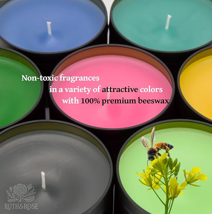 RUTH & ROSE | Maison Fig | 100% Beeswax Scented Candles for Home, 8oz, +65 Hours Burn Time, Aromatherapy Non Toxic Candles, Gift for Women & Men, Perfect for Travel or Gifting