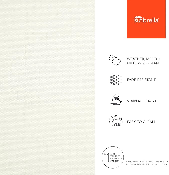Sunbrella Outdoor Fabric by The Yard | Canvas White | Official Sunbrella Seller | Indoor or Outdoor Upholstery Fabric for Chairs, Cushions, Drapery, Pillows, Furniture