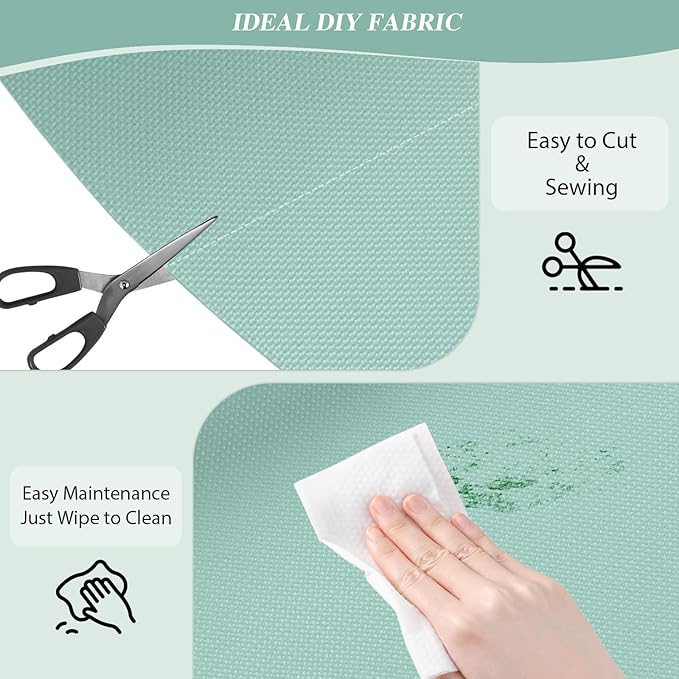 ANMINY 100% Waterproof Outdoor Fabric 5 Yards, 58" W 600D Marine Canvas Fabric with PVC Backing, Ripstop Upholstery Material by The Yard for Furniture Boat Covers Tent Awning, Aqua