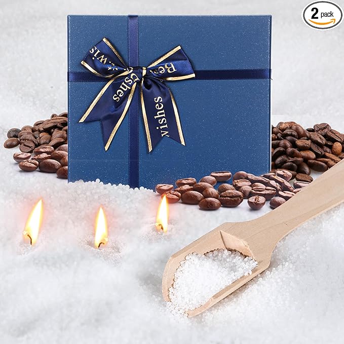 MTLEE Pearled Candle 2.2 lb Sand Wax Scented Sand Candle Kit with Gift Box 50 Wicks Refillable Jar White Beaded Wax Gift Set for Friends Mother Lover Women Family(Coffee)