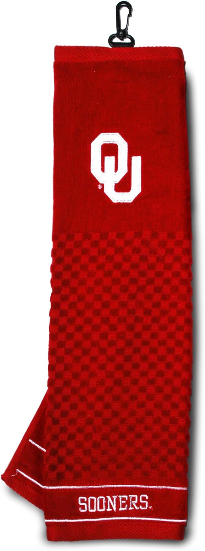 Team Golf NCAA Oklahoma Sooners Embroidered Golf Towel Embroidered Golf Towel, Checkered Scrubber Design, Embroidered Logo