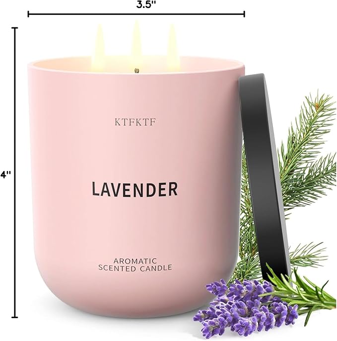 Lavender Scented Candle for Home, 14.1oz 80H Long Lasting Aromatherapy Candles for Sleep & Calm, Non-Toxic Essential Oil & Soy Wax | Floral Relaxation Fragrance
