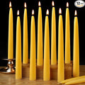 10inch Beeswax Taper Candles 12 Pack Natural Pure Beeswax Candlesticks Smokeless 10 Hour Long Burning Time Tapered Beeswax Candle Sticks Bees Wax Candle for Home Prayer