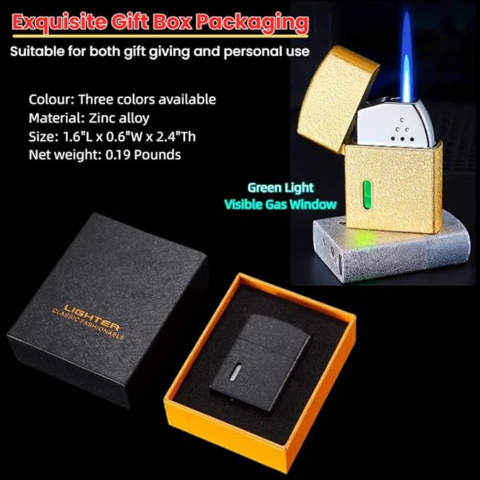 Smart Butane Torch Lighter with 4 Ignition Methods, Voice Activated Windproof Lighter, Straight Jet Blue Flame Refillable Lighters for Candles, Camping (Fuel Not Included) (Silver)