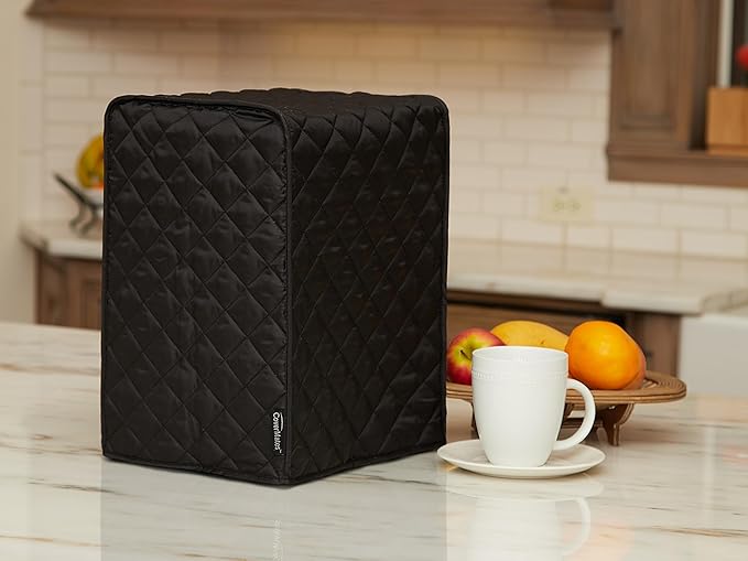 Covermates Keepsakes Blender Cover – Quilted Appliance Protector for Food Processors – Dust & Stain Resistant, Washable Slip‑On Design for Countertop Storage, Black