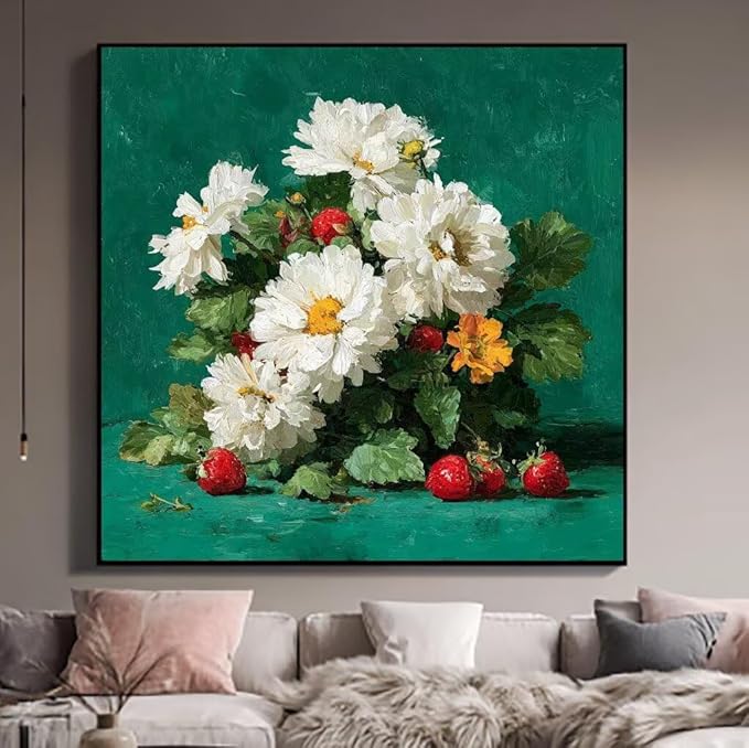 Paint by Numbers Kit for Adults Flower Paint by Numbers Fruit DIY Crafts for Adults Canvas Paintings Kits, Hobbies for Women Art With Accessories for Home Wall Decor 32x32inch Without Frame 1-64R0