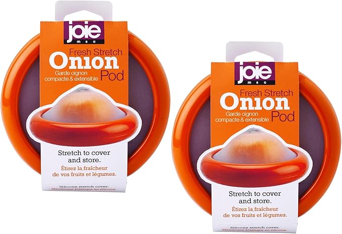 Joie Onion Stretch Pod, Keep Onions Fresh Longer, Refrigerator Storage, Produce Organization, Orange, Pack of 2