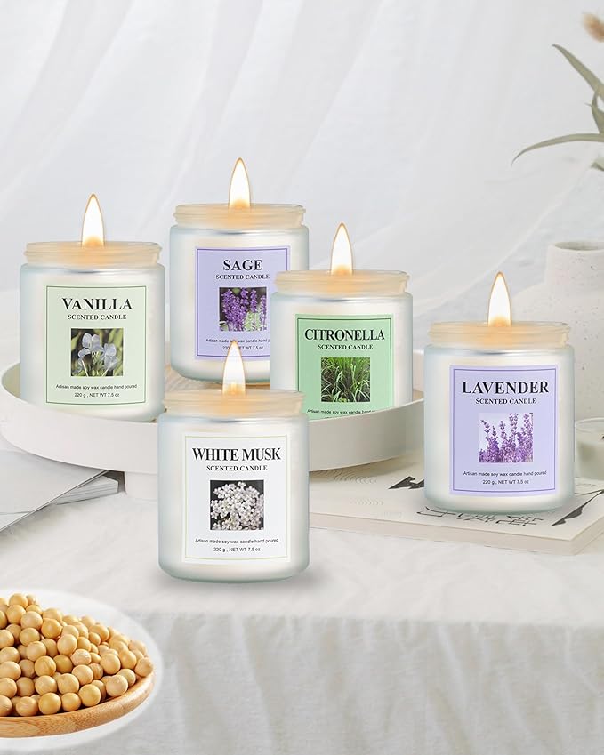 4 Pack Sage Candle Set, 30 oz 200 Hour Home Aromatherapy Jar Candles, Long Lasting Aromatherapy Candles for Bedrooms Yoga Rooms Lounges Gardens Patios Balconies and Camping