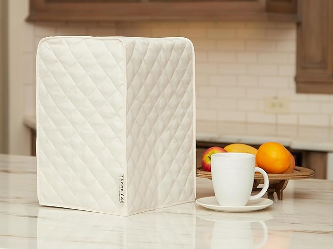 Covermates Keepsakes Blender Cover – Quilted Appliance Protector for Food Processors – Dust & Stain Resistant, Washable Slip‑On Design for Countertop Storage, Cream