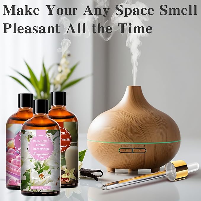PHATOIL Brave Forever Fragrance Oils for Aromatherapy, 3.38FL.OZ Diffuser Oils for Home, Perfect for Aromatherapy, Humidifiers, Yoga, DIY Candle and Soap Making - 100ml