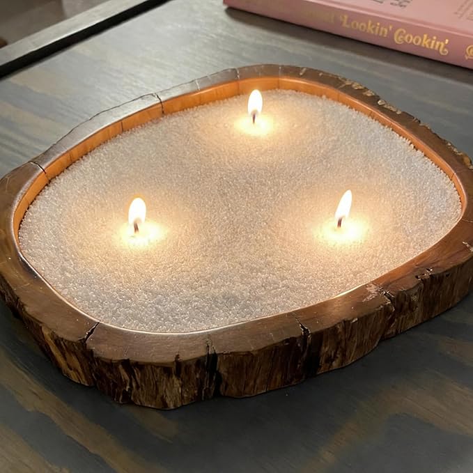 8.8 lb Pearled DIY Candles with 150 Wicks - Snowy Sandalwood Haze Scented Sand Wax with Stirring Spoon Ice Scoop for Refillable Candle Making Family Daily