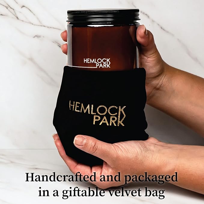 Hemlock Park Crackling Wood Wick Candle Handcrafted with Natural Coconut Wax (Large 16 oz, Sea Salt Orchid)