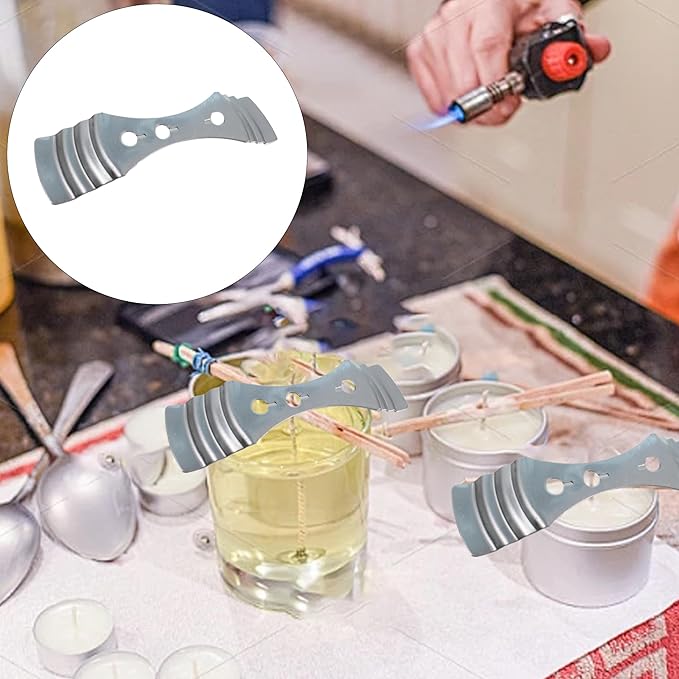 25pcs Stainless Steel Candle Wick Holders,Candle Wick Center Tool,Wick Stabilizers for Candle Making,Size 10cm/4"