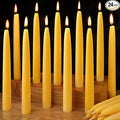24 Packs Natural Beeswax Taper Candles 8 inch Beeswax Candles Smokeless Unscented Pure Bees Wax Candlesticks 8 Hour Burn Time Dripless Bees Wax Candles for Home Prayer