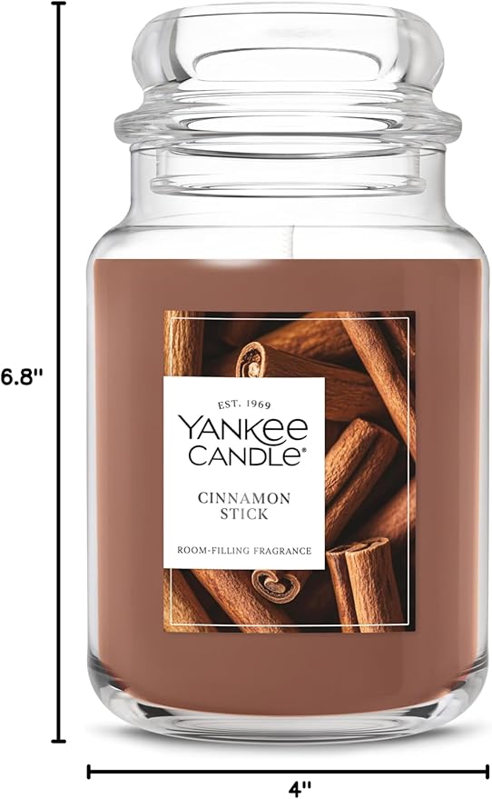 Yankee Candle Cinnamon Stick, Scented Candle, 22oz Large Jar with up to 150 Hour Burn Time, Giftable