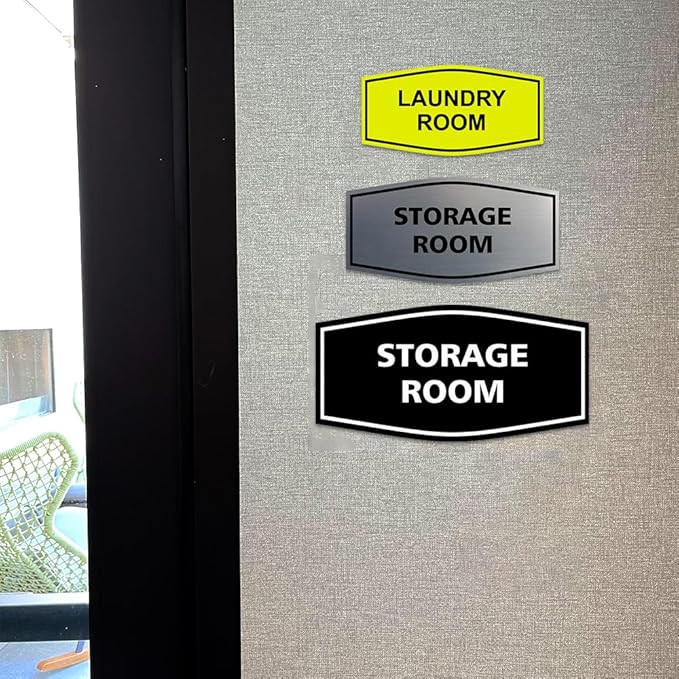 Signs ByLITA Fancy Storage Room Sign (Light Grey/Burgundy) - Medium 10 Pack