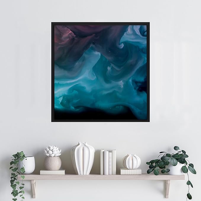 Pixy Canvas Floater Frame 38x38 for 1-1/2 (1.5) inch Deep Canvas Paintings/Canvas Prints/Wood Canvas Panels/Wall Art/Wall Decor/Home Decor/Artwork (Black, 38 x 38 inch, Square)