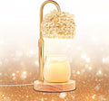 LOFTEK Candle Warmer Lamp with Timer - Dimmable - Adjustable Height- Electric Wax Melt Warmer Lamp with 2 Bulbs for Scente, Jar Candles, Elegant Home Room Decor, Warming Gift for Women, Crystal Gold