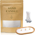 Candle Sand with Wicks, 1.1LB Pearled Candle, DIY Bead Powder Sand Wax Making kit Included 20 Pcs Wicks, Refillable, Non Toxic for Handmade, Wedding and Party Decorations (Sandalwood Bamboo Gardenia)