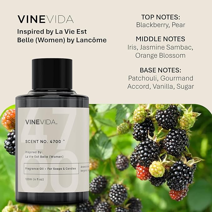 VINEVIDA [10mL] La Vie Est Belle (Women) Fragrance Oil for Candle Making - Natural Candle Oil Scents - Soap Making Essential Oil - Made in USA