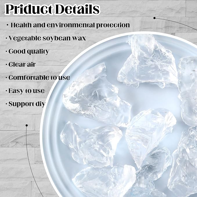 Heigble 3.3 lb High Density Transparent Gel Candle Wax Clear Gel Wax Jelly Candle 100 Pcs Wick and 100 Pcs Wick Stickers for DIY Making Handmade Projects Material Supplies