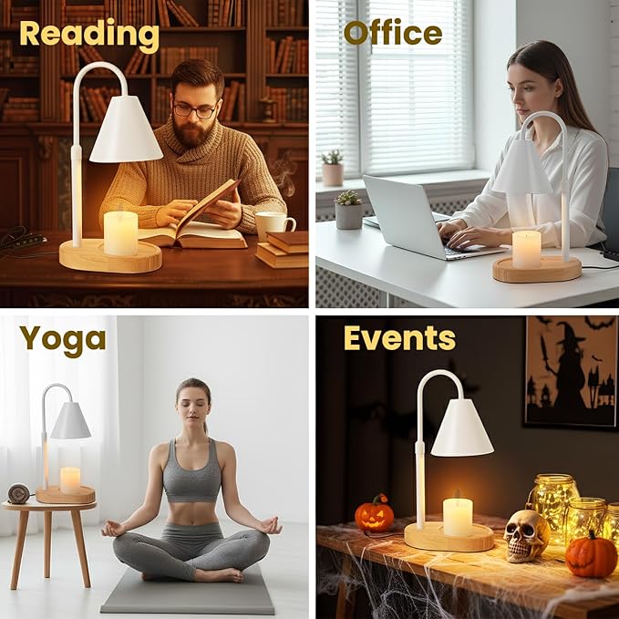 Candle Warmer Lamp with Timer & Dimmable Light – Adjustable Height Candle Melter for Jar Candles – Cozy Home Décor, Christmas, Birthday & Housewarming Gift Ideas for Women, Mom, Sisters, and Friends