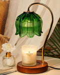 Funistree Green Candle Warmer Lamp with Timer, Christmas Gifts, Dimmable Flower Candle Lamp Warmer, Vintage Birthday Gifts for Women, Mom, Female Friend, Aromatic Candle Light for Yankee Candles