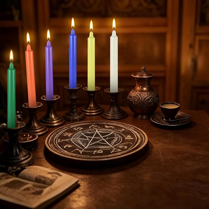 60 Pack 4 Inch Assorted Color Spell Chime Mini Taper Candles-10 Colours, Perfect for Rituals, Prayer, Meditation,Home Decor,Spiritual Practices, Wicca,Witchcraft Candle,Unscented Ritual Candles