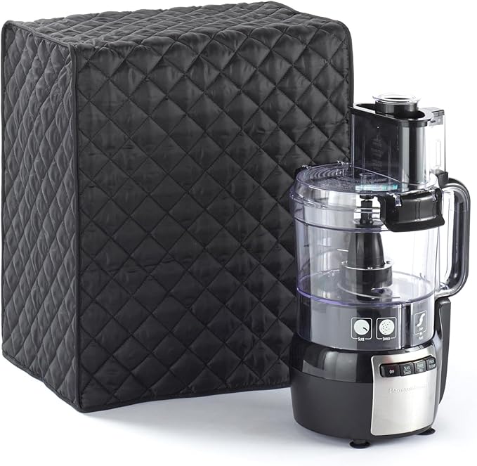 Covermates Keepsakes Blender Cover – Quilted Appliance Protector for Food Processors – Dust & Stain Resistant, Washable Slip‑On Design for Countertop Storage, Black