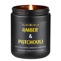 Amber Patchouli Candle, 7 oz Scented Candle for Men, Soy Candles for Home Scented, Masculine Jar Candle for Him, 50 Hours Burning Time Mens Candle Gift for Boyfriend, Father, Birthday Present Giving