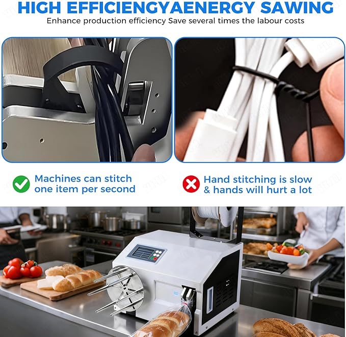 Automatic Twist Tie Machine, Multi-Functional Bag Closure Bundling Tool with 300m Premium Twisted Bands, 5-30mm Precision Tying Range, Automatic Tying and Cutting Functions.(Bundling)