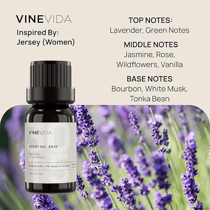 VINEVIDA Scent NO. 3015 Fragrance Oil - 120mL (4oz) - Inspired by: Jersey (Women); Candle Fragrance Oil for Soy Candles - Soap Making Scents