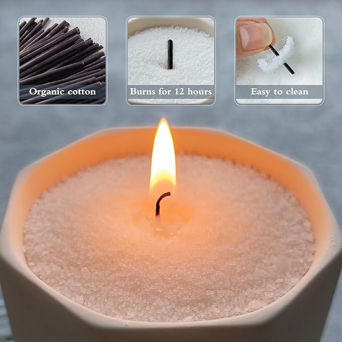 Pearled Candle Extra Wicks 500 Pack for Pearled Candle Making - 2 Inch Black Cotton Candle Wicks in Bulk for Candle Making DIY