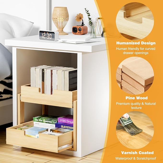Pull Out Cabinet Organizer, 23''W×21''D Sliding Drawers for Cabinets, 2 Tier Soft Close Slide Out Wooden Pull out Drawers, Base Cabinet Organization for Kitchen, Pantry, Bathroom