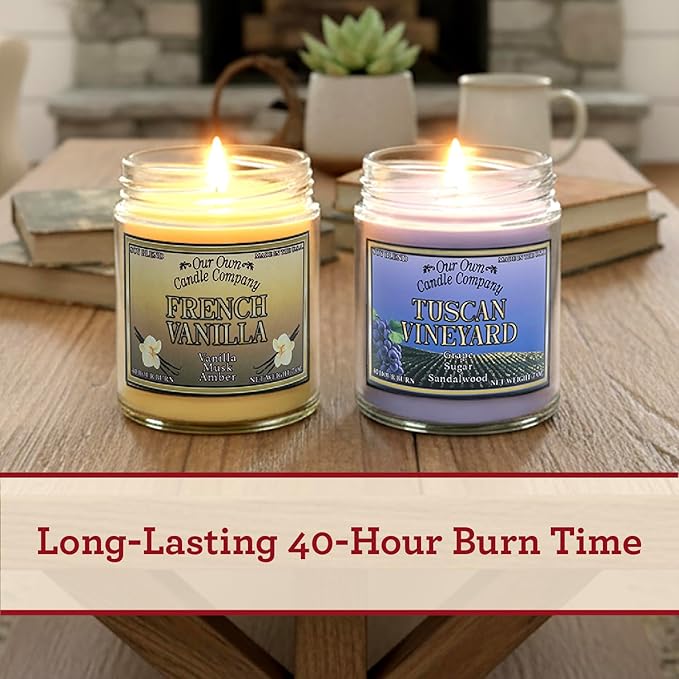 Our Own Candle Company, Caramel Pecan Scented Mason Jar Candles, 40 Hour Burn Time, 7 Ounces (3 Pack)
