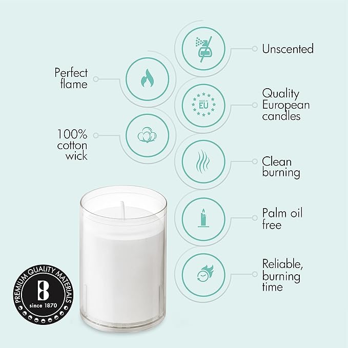 BOLSIUS 24 Hour Votive Candles - 20 Pack Restaurant Candles in Clear Unbreakable Plastic Cups - Premium European Quality - Unscented Smokeless Relight, Birthday, Party & Wedding Candles