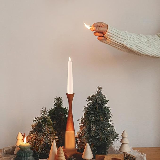 12 Pack Ivory Taper Candles - Taper Candles 10 Inch Smokeless & Unscented - 8 Hours Long Burning - Hand Poured Tall Candlesticks - Ideal for Wedding, Party, and Home Décor