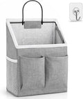 Kanrichu 1pcs Wall Hanging Storage Bag, Wall Hanging Baskets for Organizing as Over the Door Organizer, Wall File Organizer, Rv Storage and Organization. For Bedroom, Office, Camper (Gray-Upgraded)