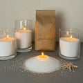 Diablos Customized Powder Candle Making Kit, 200GM Wax with 20 Wicks Refillable Beaded Wax Sand DIY Pearled Candle All Natural Reusable Candle Making Kit Self Extinguish Candle for Home Decor, White