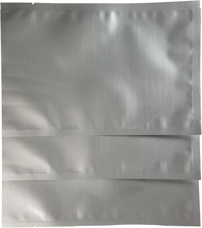 7.5 Mil (Per Side) Mylar Bags/Pouches - Multiple Sizes Genuine Aluminum Foil-Lined Bag for Long Term Food, Grain, Rice, Baking, Storage Container (50) (8"x12")