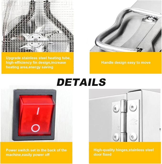 Stainless steel 10 Layer Food Dehydrator Fruit Vegetable Dry Machine Pet Food Dryer Food Dehydrator for Fruit Vegetable Herbs Dog Treats Meat Drying 110V 86℉-194℉