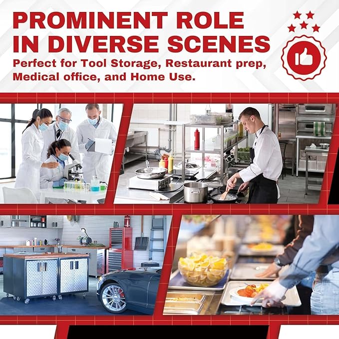 DuraSteel 30x12 Stainless Steel Work Table - NSF Commercial Prep Metal Table - Outdoor Pizza Oven Stand w/Under Shelf - Kitchen Island Laundry Utility Garage Microwave Stand Large Rolling Storage Cart