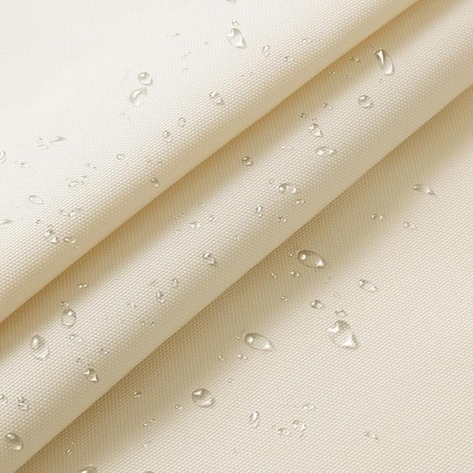 1200D Thicken Waterproof Canvas Fabric by The Yard 58" W Water-Resistant Polyester Fabric Heavy Duty Outdoor Upholstery Material for Chair Patio Cushion Furniture Cover Sewing DIY, 10 Yards Ivory