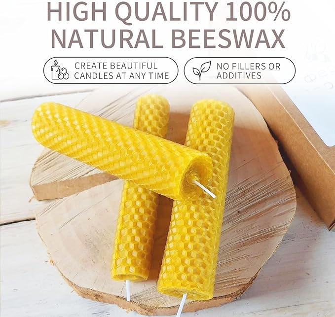 30Pcs Beeswax Sheets for Candle Making, Natural Wax Foundation for Bee Frames, DIY Candle Making Kit, Bees Wax Sheets for Beehives Honey (16.34 x 7.68inch)